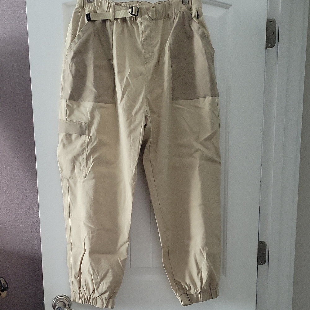 Prana Stretch Zion E-Waist Jogger, women's L, sandstone block color